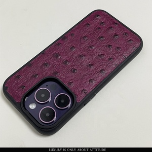 Commercio all'ingrosso struzzo goffrato in pelle di gomma paraurti cellulare cassa del telefono cellulare per <span class=keywords><strong>iphone</strong></span> 16 15 14 <span class=keywords><strong>13</strong></span> Pro - Product Image 4