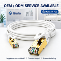 Cable de Red Ethernet Cat7 SFTP de 10 Gbps con Doble Blindaje, Cobre Puro para Entretenimiento en Hogares Inteligentes, Compra al por Mayor