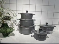 Usine OEM du Zhejiang UAKEEN – Ensemble de 10 ustensiles de cuisine en aluminium de luxe antiadhésifs, casseroles et poêles, vente en gros, conception de logo sur plaque métallique