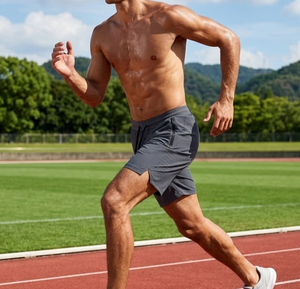 กางเกงวิ่งขาสั้นผู้ชาย 6 นิ้ว ผ้าแห้งเร็วประสิทธิภาพสูง สำหรับการวิ่งระยะสั้น พร้อมลายพิมพ์แบบซับลิเมชั่นตามสั่ง - Product Image 1