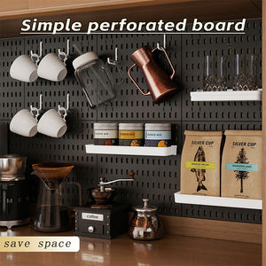 <span class=keywords><strong>Solution</strong></span> de rangement simple, panneau perforé polyvalent pour présentation DIY, arrangement élégant pour service à thé, parfait pour l'entrée de la maison, le salon - Product Image 1