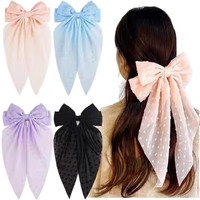 Luxe élégant Style européen rose Satin arc épingle à cheveux femmes Long arc pinces à cheveux avec ruban pinces à cheveux accessoire en tissu