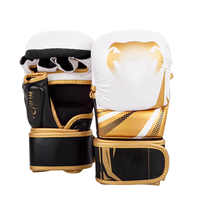 Logo personnalisé PU cuir professionnel Muay Thai gants de boxe combat demi-doigts gants de boxe MMA