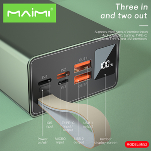 <span class=keywords><strong>Batterie</strong></span> <span class=keywords><strong>externe</strong></span> 30000mAh avec boîtier métallique, charge rapide 22.5W PD QC 3.0 SCP VOOC AFC, affichage numérique LED - Product Image 2