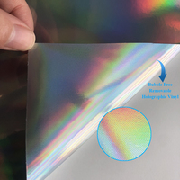 Film holographique chromé populaire, amovible, auto-adhésif, vinyle holographique PVC pour l'emballage de moto