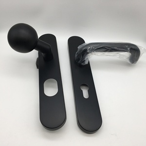 Ensemble de serrures de <span class=keywords><strong>porte</strong></span> à levier asymétrique en acier inoxydable 304 avec poignée à bouton rond unique pour <span class=keywords><strong>porte</strong></span> coulissante en verre à cadre en aluminium - Product Image 4