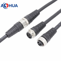 Rondelle murale LED pour éclairage étanche Câble moulé M19 300V 25/16/12A Connecteur métallique pré-câblé 2 3 4Pin Led Wire Connector
