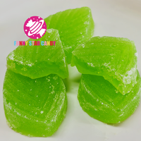 Bonbons gélifiés cristallins fruités halal, bonbons gélifiés à la saveur de pomme, forme personnalisée, bonbons à mâcher croquants
