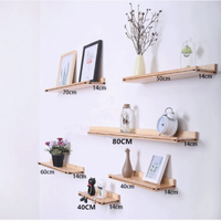 Ensemble d'étagères murales flottantes en bois, disponibles en plusieurs tailles, pour salon, chambre et bureau