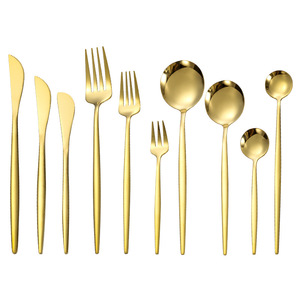 Juego de cubiertos de acero inoxidable, cuchillo para carne, tenedor, cuchara para postre, cuchara para helado de mango largo, vajilla de estilo portugués para fiestas, duradera - Product Image 2
