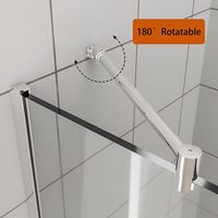 Barre de support moderne et professionnelle pour porte de douche, bras télescopique de 14,2 pouces, pour panneau de douche sans cadre en verre épais de 5/16'' à 1/2'', poli