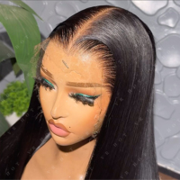 13x6 wig rambut Vietnam mentah lurus wig depan renda transparan Full HD tanpa lem wig rambut India Remy lurus tulang