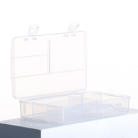 Boîte PS de luxe vide à fond épais, design transparent avec logo personnalisé pour poudre minérale, pot à poudre en gros