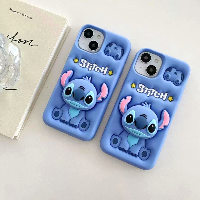 Cute 3D Cartoon Phone case Suitable for iPhone 17 16 15 14 13 12 11 Promax Pro Plus Anti Drop Silicone Bracket