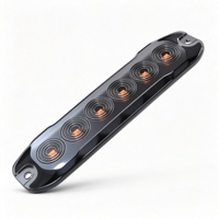 Luz Estroboscópica de Advertencia Delgada de 6 LED para Montaje en Superficie, 130 mm, 10 W, 9 Modos de Destello, Lámpara Intermitente Impermeable para Camiones, Furgonetas, Autobuses y Remolques