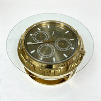 Luxuriöser Goldener Uhren-Couchtisch Moderner Designer Chronograph-Zifferblatt Gehärtetes Glas Beistelltisch für Villen und Luxuswohnungen Projekte