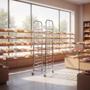 Carrito de Almacenamiento de Pan de Acero Inoxidable de Grado Comercial, Ideal para Hoteles, Buffets, <span class=keywords><strong>Estaciones</strong></span> de Desayuno y Cocinas de Catering - Product Image 2