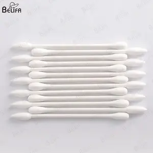 Custom Makeup Cotton Stick Cleaning Ear Bud Environmental Double Head Cleaning Stick Round Head Tips Paper Sticks Cotton Swab