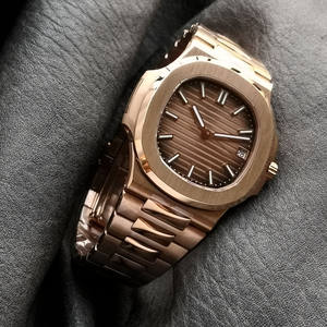 Luxury <b>Rose</b> <b>Gold</b> Men's Automatic Watch Waterproof 22mm Bandwidth Horizontal Dial Display Integrated Bracelet Watch - Product Image 2