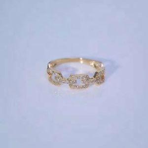 Bague de fiançailles en or jaune 18 carats pour femme, design boucle de chaîne tendance, diamant naturel véritable 0,40 carat, bijou de fête - Product Image 4