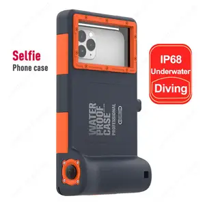 Laudtec SJK092 funda Selfie titular bolsa de Metal transparente buceo Shellbox funda de teléfono impermeable para Iphone 15 14 13 12 Plus Pro Max