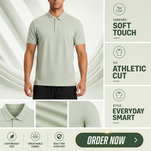 Camisetas Polo Personalizadas con Logotipo, Deportivas, de Secado Rápido, Transpirables, de Manga Corta, Corte Holgado, para Hombre, en Tejido Piqué 88% Poliéster 12% Elastano - Product Image 1