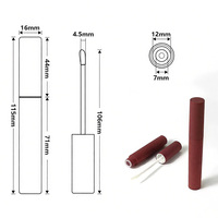 Conteneur cosmétique vide pour mascara en aluminium/plastique rond de 4 ml avec bouchon à vis et brosse, impression de logo personnalisée