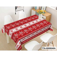 Nappe de table rectangulaire en plastique, motif festif de Noël, résistante aux taches d'huile, imperméable, écologique, facile à nettoyer, très résistante