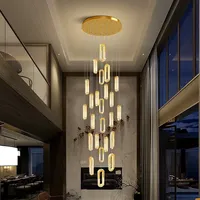 Lustre moderne en cristal doré à LED, long, avec télécommande tactile, hauteur réglable, intensité variable, indice de fidélité des couleurs élevé 90, éclairage