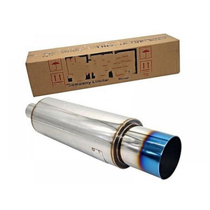 Silencieux d'échappement en acier inoxydable à flux direct, entrée 3 pouces, sortie 4,5 pouces, silencieux d'échappement bleu de 5 pouces - Product Image 1