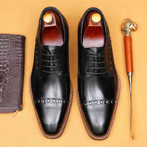 Chaussures de mariage pour homme en cuir véritable italien haut de gamme, bout pointu, Oxford, faites à la main, à enfiler - Product Image 6