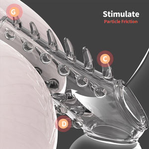 Wiederverwendbare Silikon-Kondome mit Genopptem und Geripptem Design, Verzögerungshilfe, Verdickende Dornen-Kondome - Product Image 4