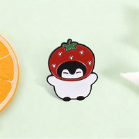 Erdbeer-Pinguin Einzelner Emaille-Pin Tägliche Jacken- und Taschendekoration Anstecknadel