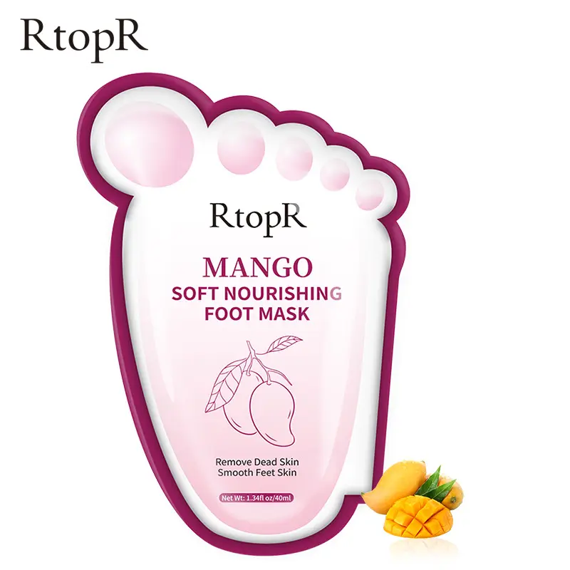 RtopR Mango zarte pflegende Fuß maske Fuß abgestorbene Haut aufhellung Feuchtigkeit spendend Verhindert raue und rissige Haut