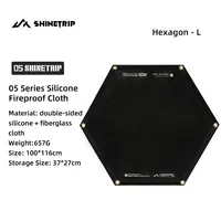 Tapis isolant tactique ShineTrip noir anti-vent pour barbecue extérieur et camping, feuille de protection ignifuge en caoutchouc résistante aux flammes