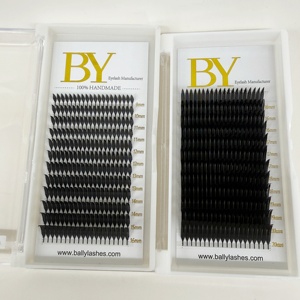 Extensions de cils vegan pré-fabriquées, style <span class=keywords><strong>anime</strong></span>, effet pointe, souples, légères, naturelles, volumineuses, super foncées, nouveau design - Product Image 3
