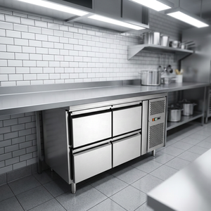 All'ingrosso in acciaio inox <span class=keywords><strong>4</strong></span> <span class=keywords><strong>cassetti</strong></span> cucina frigo <span class=keywords><strong>Freezer</strong></span> diretto e raffreddamento ad aria stile <span class=keywords><strong>a</strong></span> temperatura singola - Product Image 6