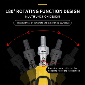 Ratchet <b>Screwdriver</b> Set 12in1 Chrome Vanadium Steel Magnetic Bits Ergonomic Handle For Household Repair - Product Image 2