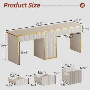 Bureau d'<span class=keywords><strong>ordinateur</strong></span> éco-responsable, simple, ergonomique, durable, <span class=keywords><strong>pour</strong></span> petits espaces, avec étagère et tiroirs, <span class=keywords><strong>pour</strong></span> bureau à domicile et salon - Product Image 2