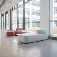Ensemble de canapés modulaires modernes pour intérieur, configuration réglable, structure métallique, canapé-lit en cuir PU écologique, pour la maison, le bureau, le hall d'entreprise