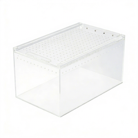 Terrarium en acrylique pour reptiles avec couvercle coulissant ventilé, habitat transparent en acrylique pour lézards, geckos, petits invertébrés