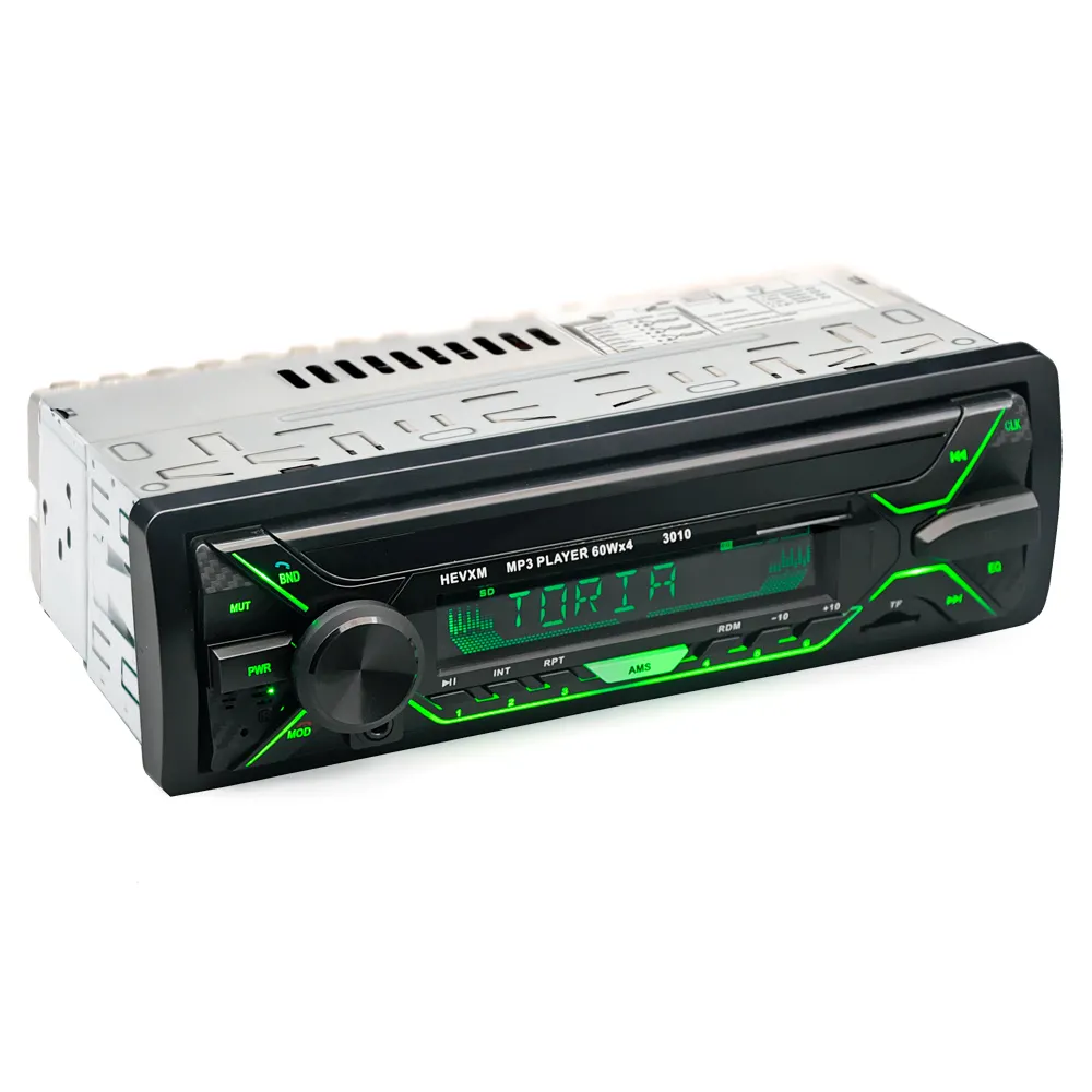 Rádio automotivo f3010 fm, rádio estéreo bt, mãos livres, 12v, luzes coloridas, reprodutor de mp3