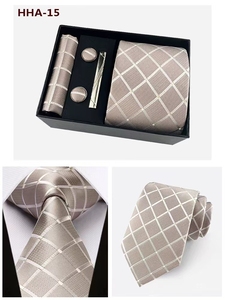Ensemble de <span class=keywords><strong>cravate</strong></span> en polyester de <span class=keywords><strong>luxe</strong></span> pour homme, style décontracté, accessoire de mariage et d'affaires avec pochette de costume, boutons de manchette et <span class=keywords><strong>pince</strong></span> <span class=keywords><strong>à</strong></span> <span class=keywords><strong>cravate</strong></span> - Product Image 6