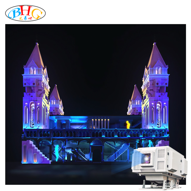 High-Tech DLP 4K Portable Weatherproof Outdoor 3D Hologram Projector for Historic Building Facade