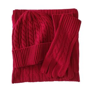 Tricot cachemire écharpe chapeau gant ensemble doux chaud bonnet femmes cachemire chapeau gant et écharpe ensembles - Product Image 2