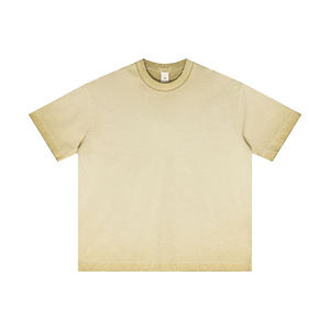 Logo personnalisé T-shirt épais et surdimensionné T-shirts unis de haute qualité à épaules tombantes pour hommes - Product Image 1