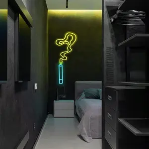 Enseigne au néon LED en forme de narguilé pour magasin, affichage de logo professionnel