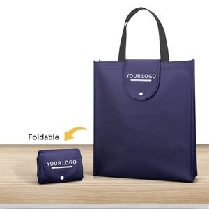 Sacs à bandoulière non tissés jaunes moyens ODM/OEM imprimés, sacs de courses écologiques, sacs fourre-tout décontractés simples en tissu - Product Image 3