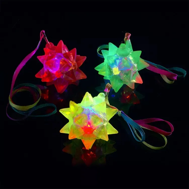 Licht Up Ketting Crystal Star Tpr Ketting Knipperende Speelgoed Party Glow Geschenken Dazzling Led Knippert Crystal Star Hanger