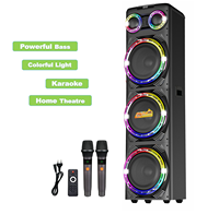 Dernière Enceinte Karaoké en Bois de 12 Pouces 50000W Super Bass avec Micro, Enceinte Karaoké Professionnelle pour Fêtes à Domicile et DJ